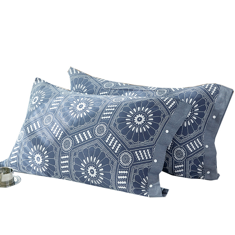 纯棉枕套纱布枕头套一对装枕芯套加厚枕头皮枕大号家用48x74cm