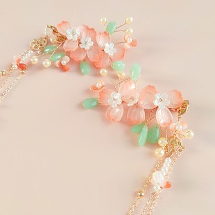 汉服发饰仙气马面裙发夹古风头饰步摇流苏全套对夹儿童古装配饰品