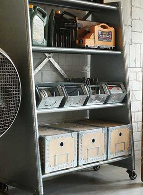 Dulton轻奢金属铁艺收纳书架置物架办公工作室整理架货架116-323