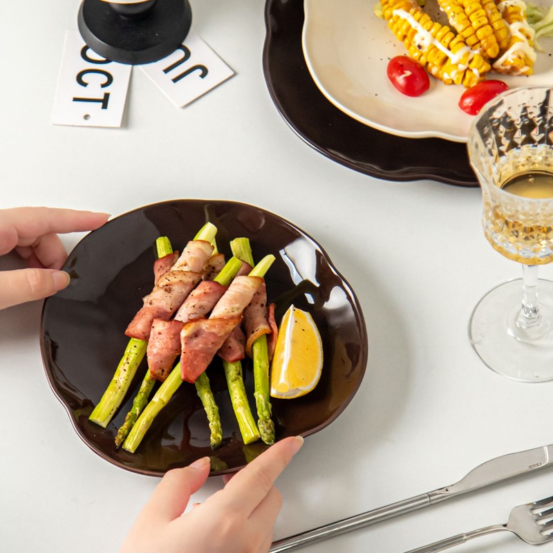 纪恋奶油风碗盘套装家用盘子菜盘陶瓷饭碗面碗鱼盘釉下彩餐盘餐具