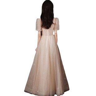 晚礼服女孩十八岁成人礼礼服高中生主持人艺考毕业法式公主连衣裙