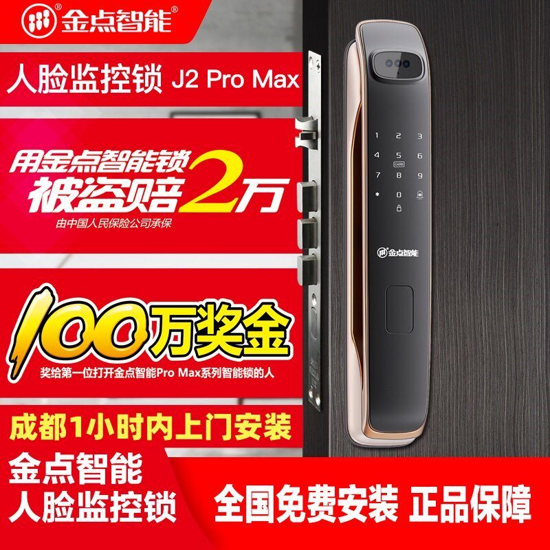金点原子  脸识别指纹锁防盗门智能成都当天安装