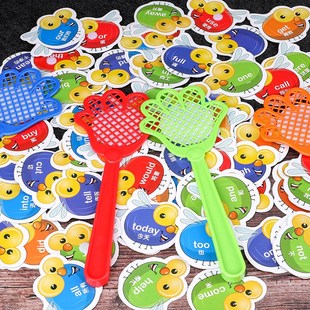 拍苍蝇识字卡片儿童注意力训练教具幼儿园大班益智区材料投放