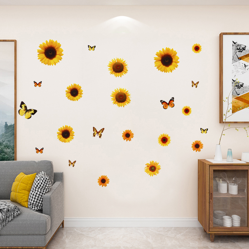 墙贴花朵装饰背景墙电视沙发床头贴纸玻璃门衣柜冰箱贴电表箱防水