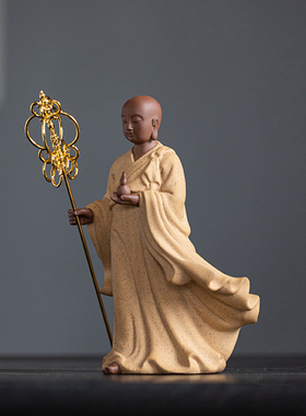 中式禅意地藏王菩萨佛像摆件家居客厅玄关桌面装饰摆设陶瓷工艺品