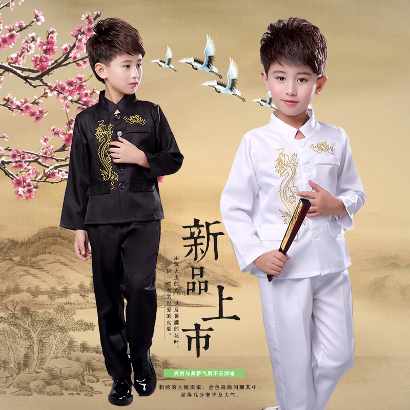儿童中山装男女童民国服装五四青年学生装中小学生合唱表演演出服