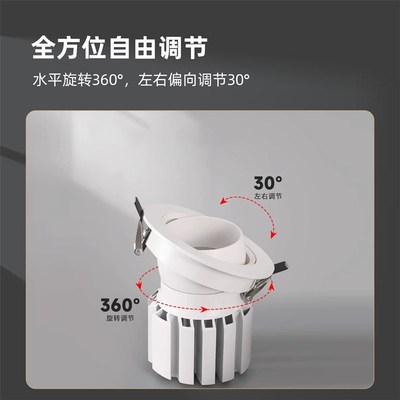 led牛眼灯97显指4500K服装店小开孔25W30W35Wcob射灯店铺展厅商用