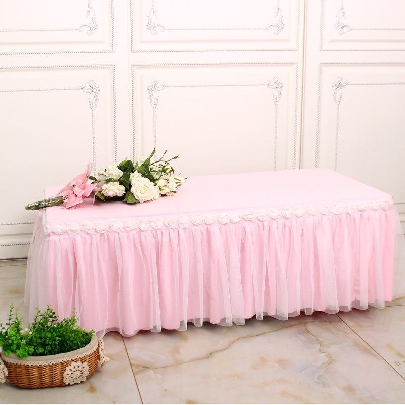 粉色公主风蕾丝玫瑰浪漫甜品台桌布艺套罩家用长方形茶几餐可定制,居家布艺,桌布,淘宝优惠券,粉丝福利购,淘宝优惠卷