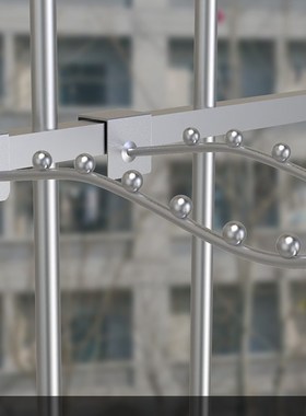 阳台晾衣架防盗网窗外护栏收纳置物神器宿舍挂衣服强力承重晾晒杆