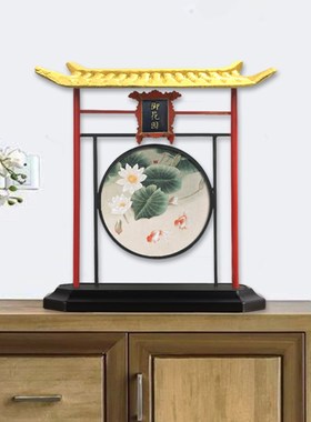 承沁新中式铁艺术摆件个性陶瓷客厅禅意摆饰玄关电视柜博古架装饰