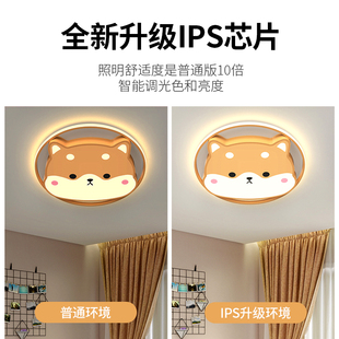 儿童房间灯男孩女孩卡通可爱创意温馨柴犬卧室灯护眼无频闪吸顶灯