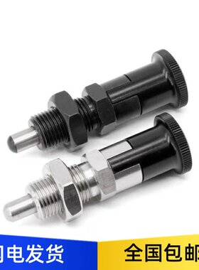 不锈钢304旋钮柱塞自锁细牙分度销ZAG33 ZAG43-M8/M10/M12/M16 A