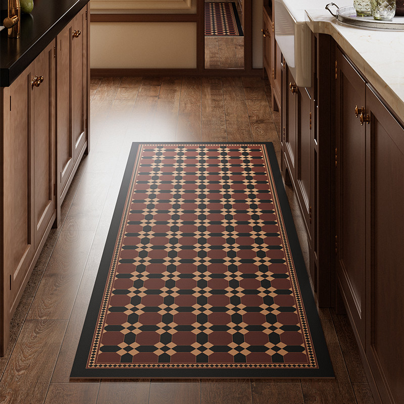 布里斯美式厨房复古花砖地垫矽藻泥吸水脚垫满铺防滑防摔耐脏防油,居家布艺,厨房地垫,淘宝优惠券,粉丝福利购,淘宝优惠卷