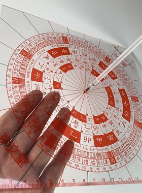 京文堂透明罗盘尺杨公三合八宅九星水法立极尺户型图建筑布局尺规