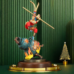 孙悟空齐天大圣摆件铜金属猴子装饰品客厅书房模型生肖猴新年礼品