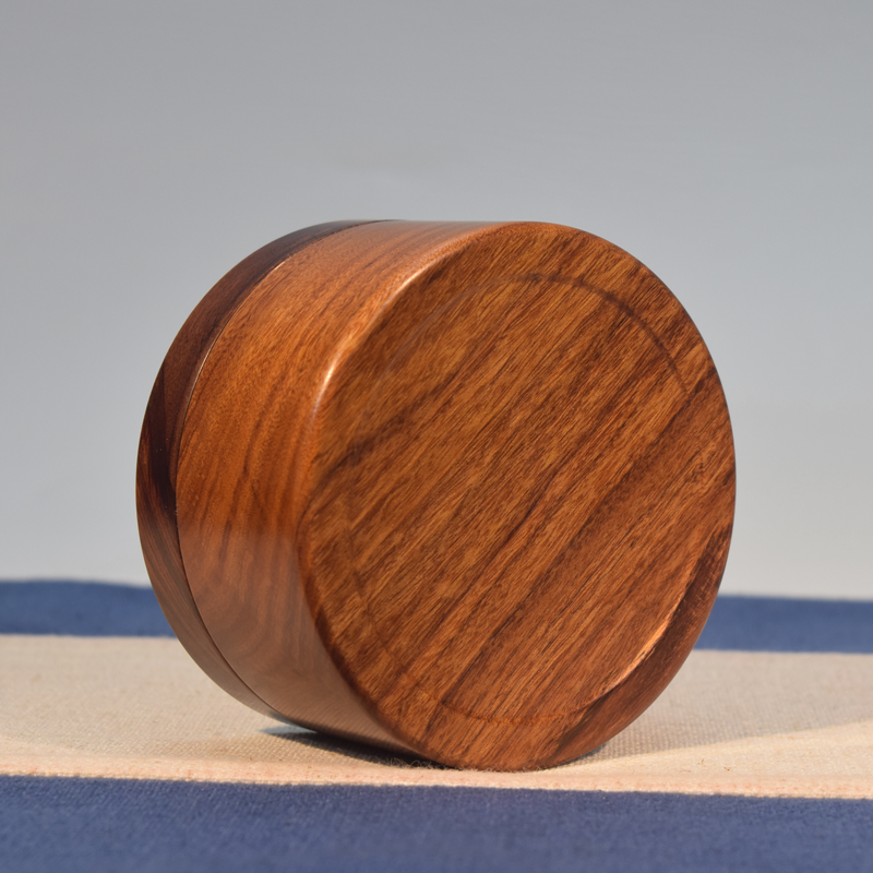 圆形木盒首饰盒围棋盒印泥盒耳机盒办公桌面收纳盘香盒便携茶盒