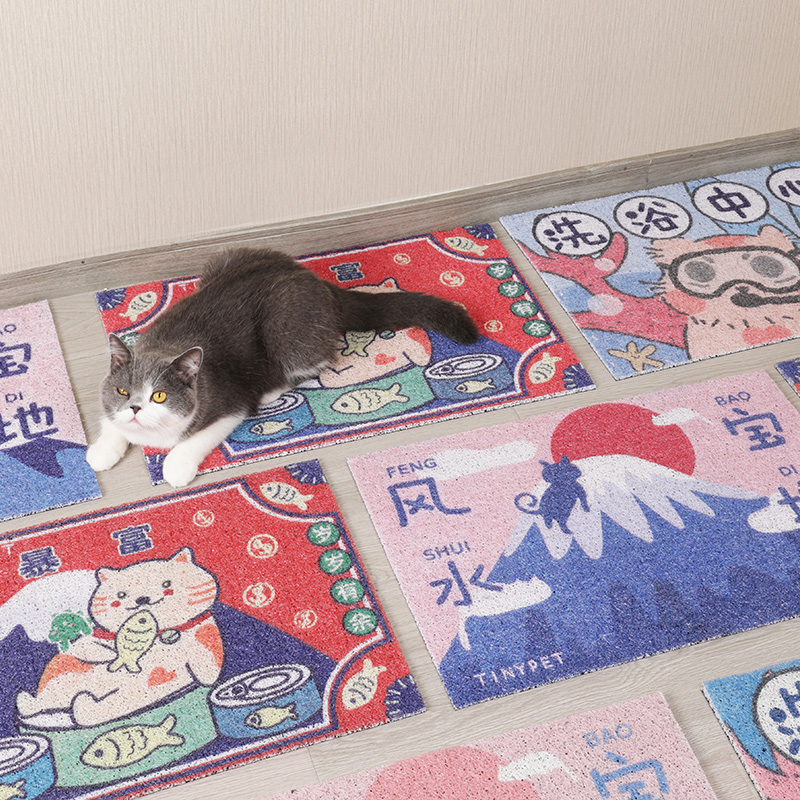 猫砂垫防带出蹭脚垫猫砂盆垫猫笼脚垫防溅落砂垫宠物餐垫猫粮碗垫