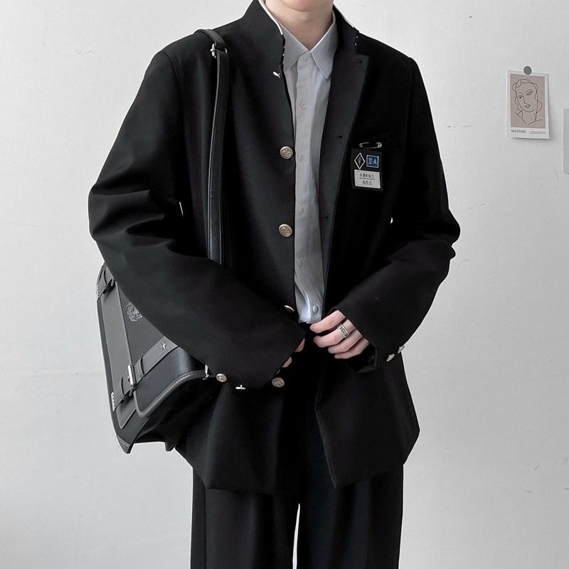 dk制服中山装一套西服男热血高校铃兰校服jk班服外套情侣学生西装