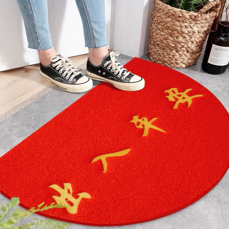 半圆形地垫欢迎光临进门垫商铺加厚防滑入户门脚垫半圆地毯弧形