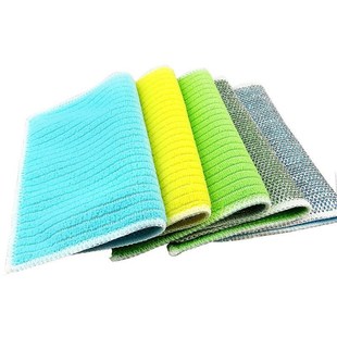 钢丝抹布厨房专用家两用带钢丝的擦机不锈金属银丝网格双面洗碗布