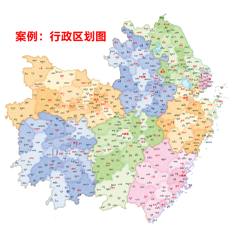 地图新款油画布定制区域电子版标注行政办公室商业房产小区卫星图