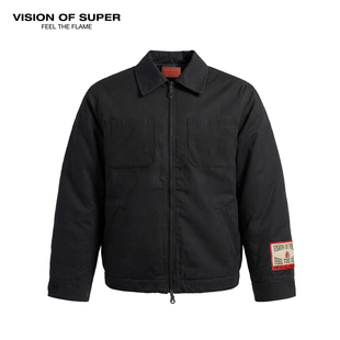 2025秋冬VOS火焰刺绣双拉链工装 VisionofSuper 夹克夹棉外套男女款