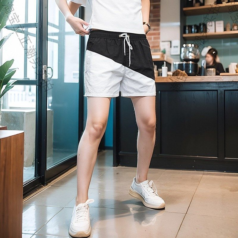 夏季休闲运动短裤男生撞色三分裤跑步冰丝速干半截中裤薄款大裤衩,男装,短裤,淘宝优惠券,粉丝福利购,淘宝优惠卷