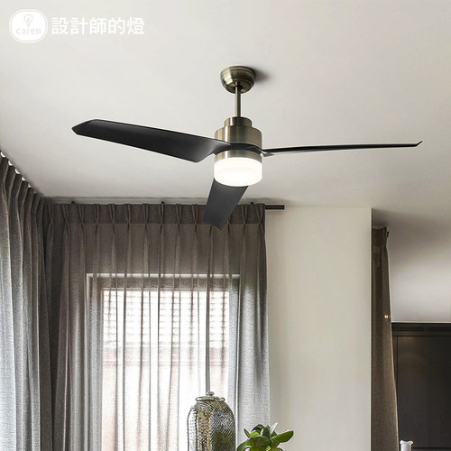 纯铜电机美式青古铜色金属复古客厅现代餐厅高端一体大风力吊扇灯
