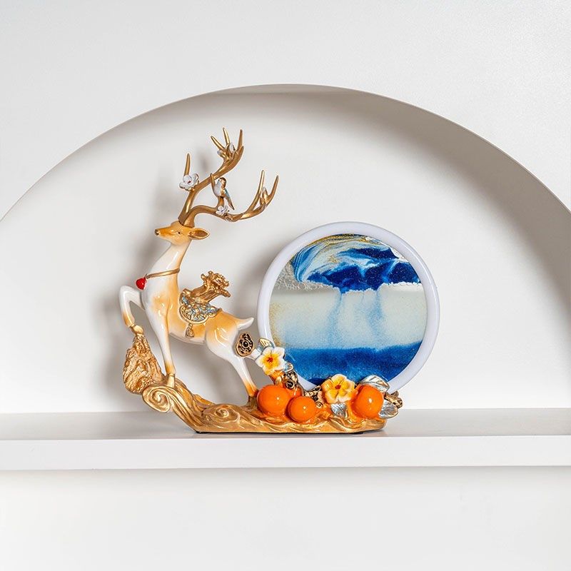 创意流沙画招财鹿摆件客厅玄关酒柜电视柜装饰品乔迁开业过节送礼,农用物资,可移动滴灌袋,淘宝优惠券,粉丝福利购,淘宝优惠卷