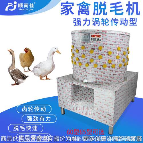 60型齿轮传动三鸟脱毛机鸡鸭鹅脱毛机家禽乳鸽拔毛机鸭鹅涡轮型