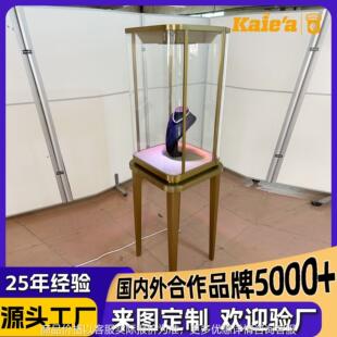 高端奢侈品珠宝展示柜定制高级感奢侈品玻璃展柜高柜不锈钢首饰柜