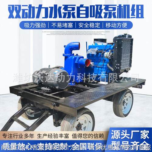 电机发动机双动力水泵自吸泵机组柴油机清水抽水泵工业管道排水泵