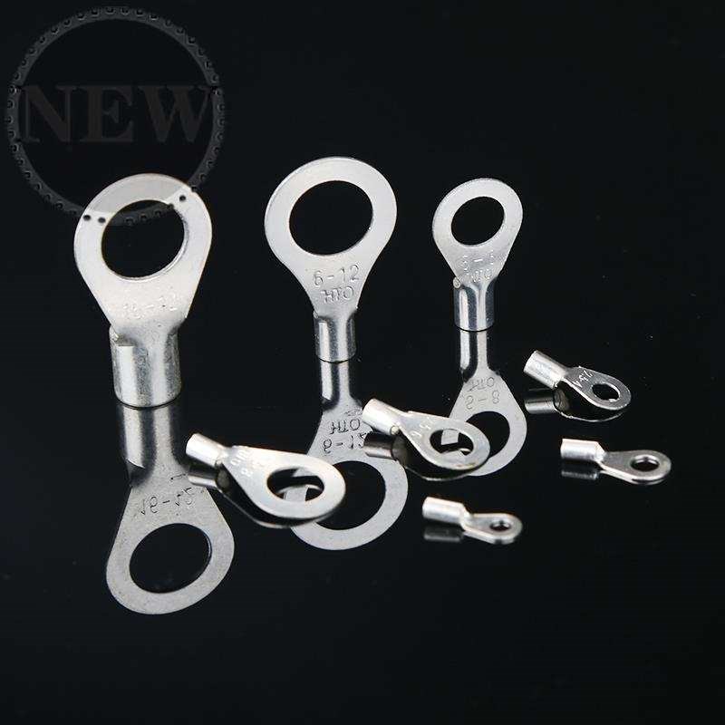 ot106冷压接线端子o型10平方裸端头铜线接头镀e银线耳m6螺口100只