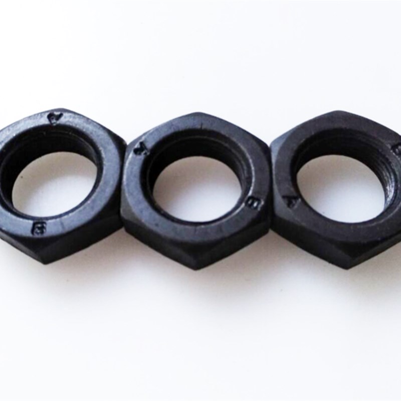 10.9级发黑高强度薄螺母GB6172扁螺帽GB6173细牙细扣外六角螺丝帽