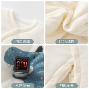 2023年婴儿秋冬衣服卡通恐龙三层夹棉男宝宝连体衣a类新生儿棉服