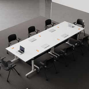 培训桌折叠会议桌椅可移动拼接组合多功能办公辅导班长条双人课桌