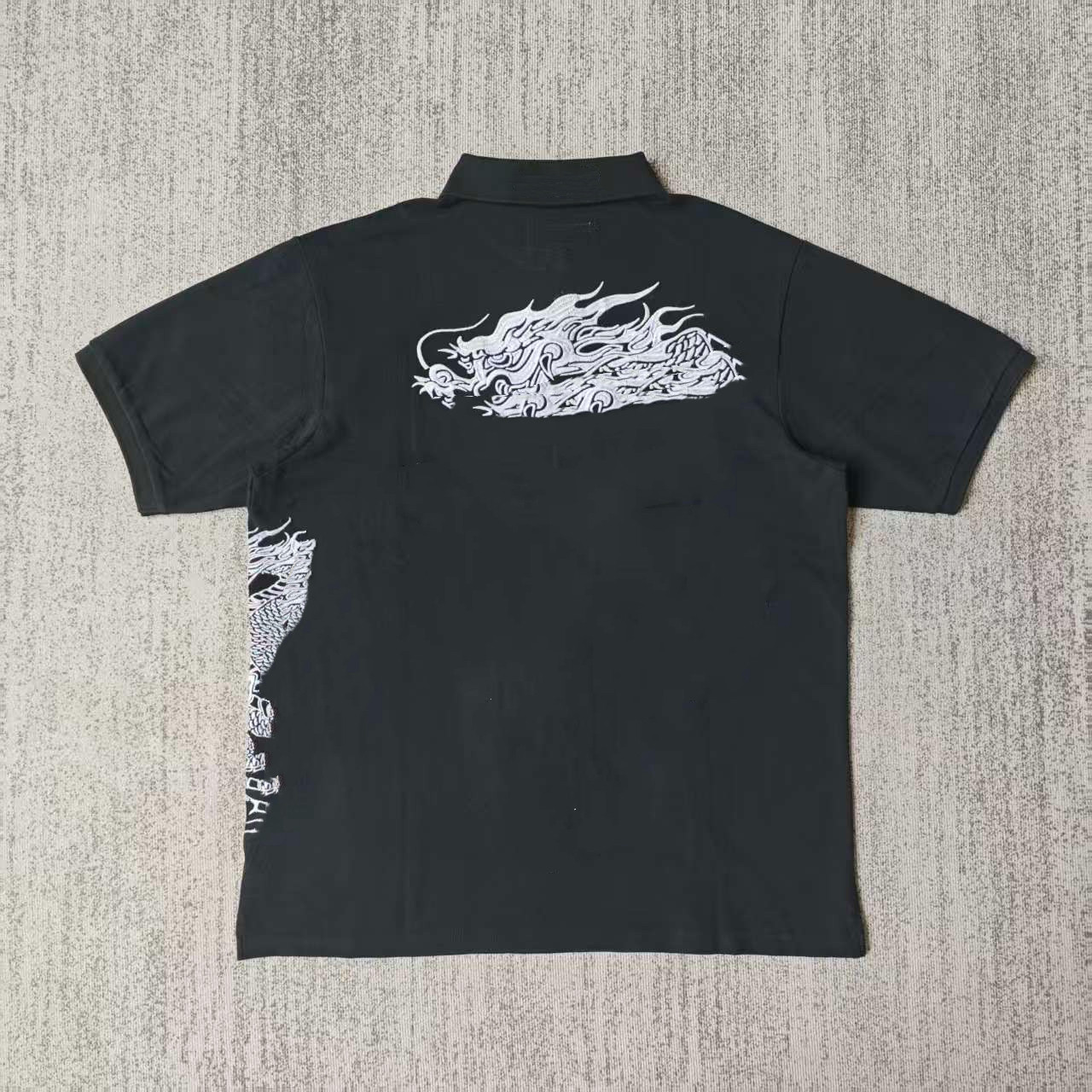 thumbnail for Double dragon embroidered polo shirt