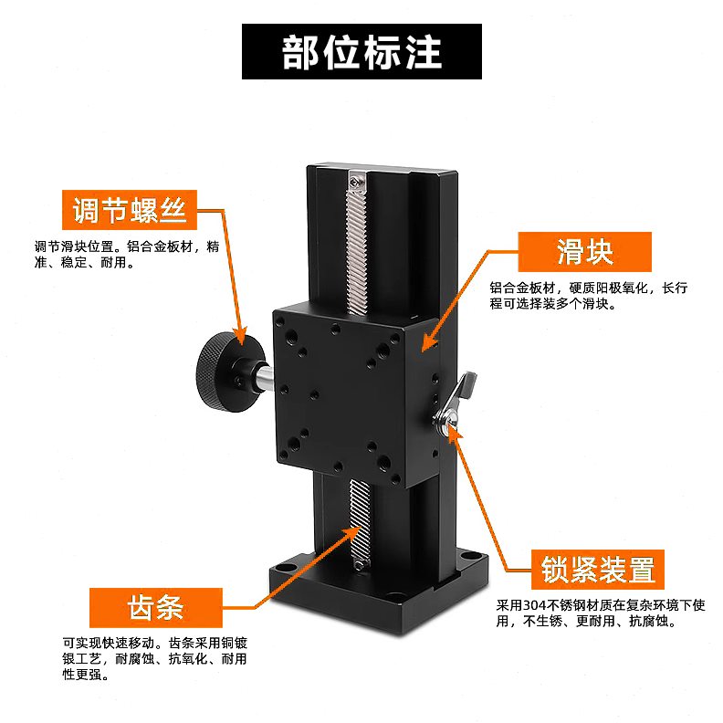 长程燕尾垂/滑块/升降滑台25调平台手动微ZZ位移L60直型W轴40槽行