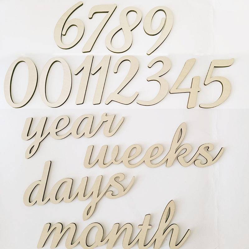 months木质月份牌婴幼儿满月百天生日装饰道具木牌拍摄木制