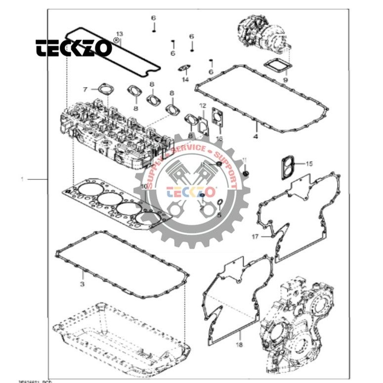 柴油发动机配件4045D排气门座圈R90692适用于约翰迪尔John Deere