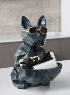 北欧法斗收纳装饰摆件创意客厅茶几进门口多功能遥控器钥匙收纳盒