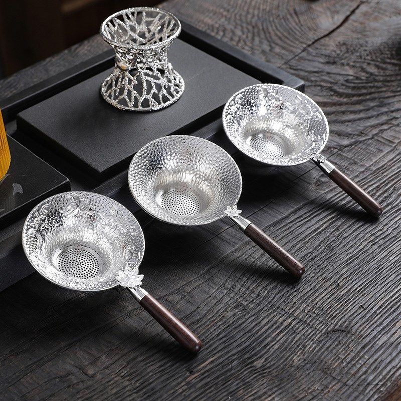 纯锡茶漏茶滤银色锤纹过滤网带手柄功夫茶道零配茶隔泡茶过滤器,餐饮具,茶滤,淘宝优惠券,粉丝福利购,淘宝优惠卷