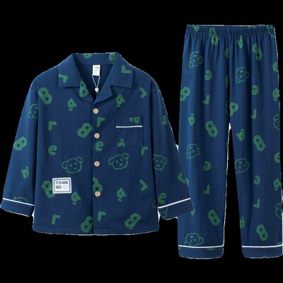 噜噜牛2025春款儿童睡衣男童纯棉长袖小孩春秋中大童男孩睡衣套装