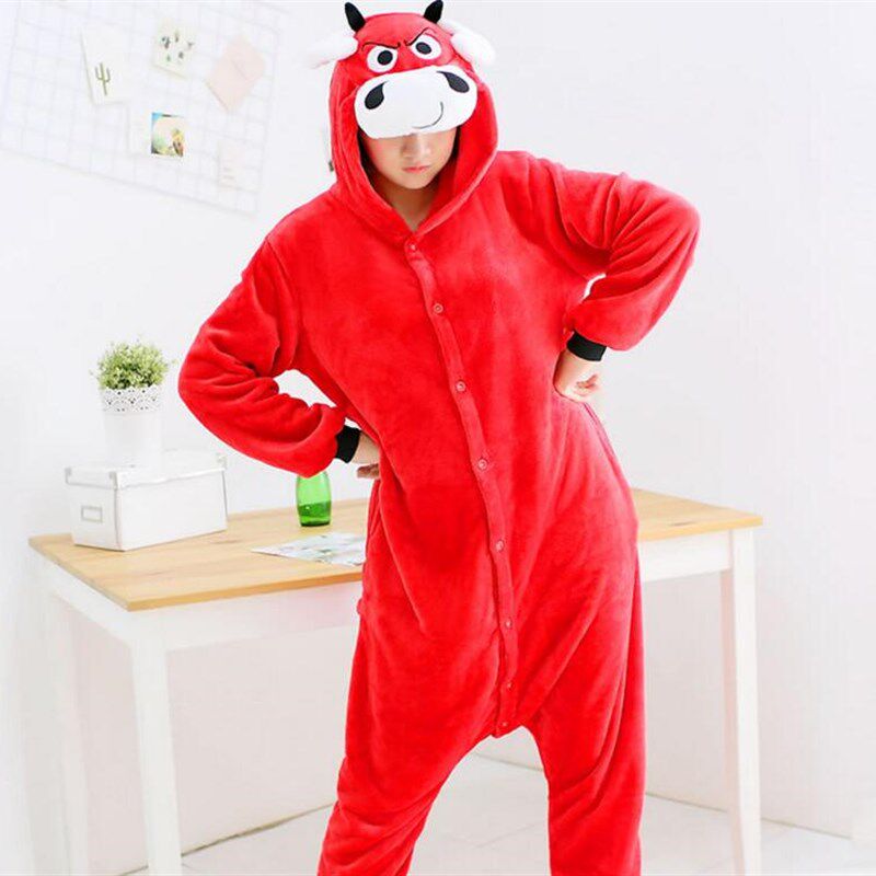 生肖牛马羊狗猪兔鸡鸭鹅猴虎鼠蛇龙猴猫麋鹿卡通连体睡衣男女演出