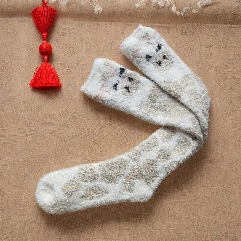 珊瑚绒过膝袜居家保暖睡眠长筒袜地板袜秋冬季毛绒高筒护膝袜孕妇,女士内衣/男士内衣/家居服,长筒袜,淘宝优惠券,粉丝福利购,淘宝优惠卷