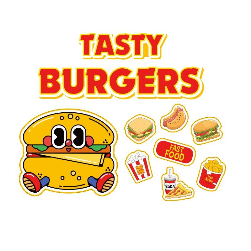 汉堡店墙面装饰用品网红披萨炸鸡厅背景奶茶小吃馆创意餐饮贴纸画,家居饰品,文化墙贴,淘宝优惠券,粉丝福利购,淘宝优惠卷