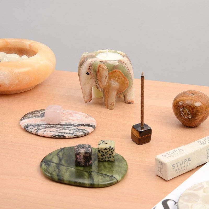 oakliving天然水晶石玛瑙方块线香底座家用摆件装饰香薰香插石,家居饰品,香托/香盘/香座/香插,淘宝优惠券,粉丝福利购,淘宝优惠卷