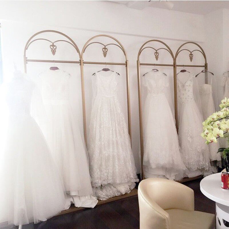 欧式婚纱架子高档展示架壁挂旗袍礼服架影楼新娘服装店挂衣架落地