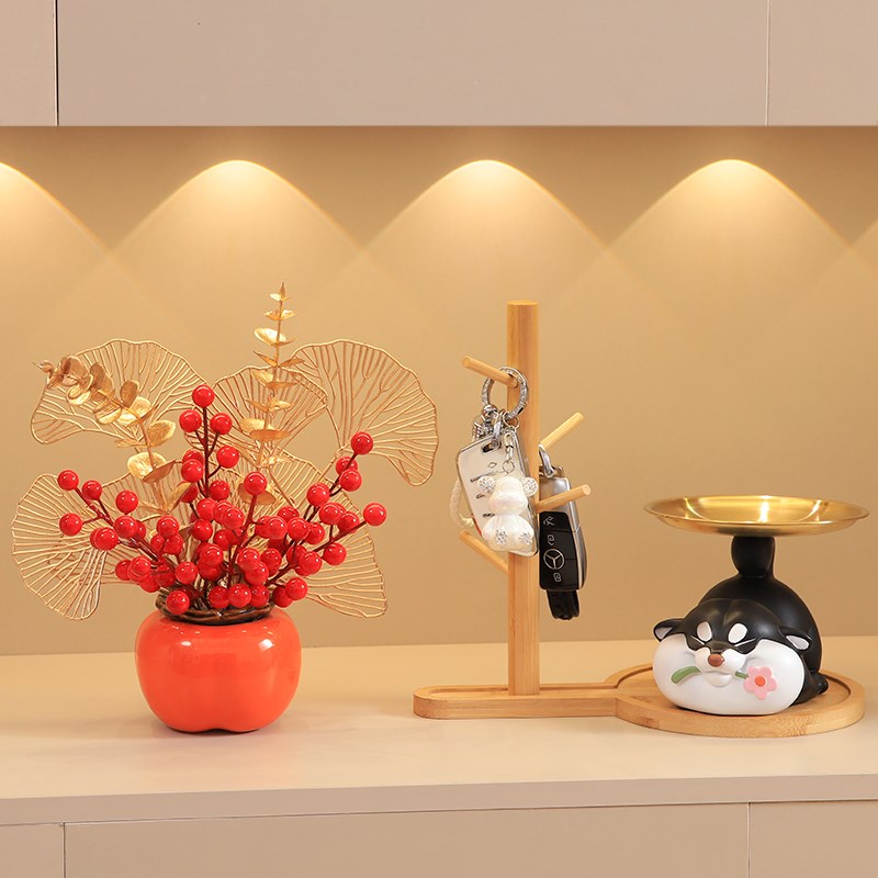 网红狗狗摆件入门玄关钥匙收纳盒家居鞋柜客厅创意工艺品新家装饰