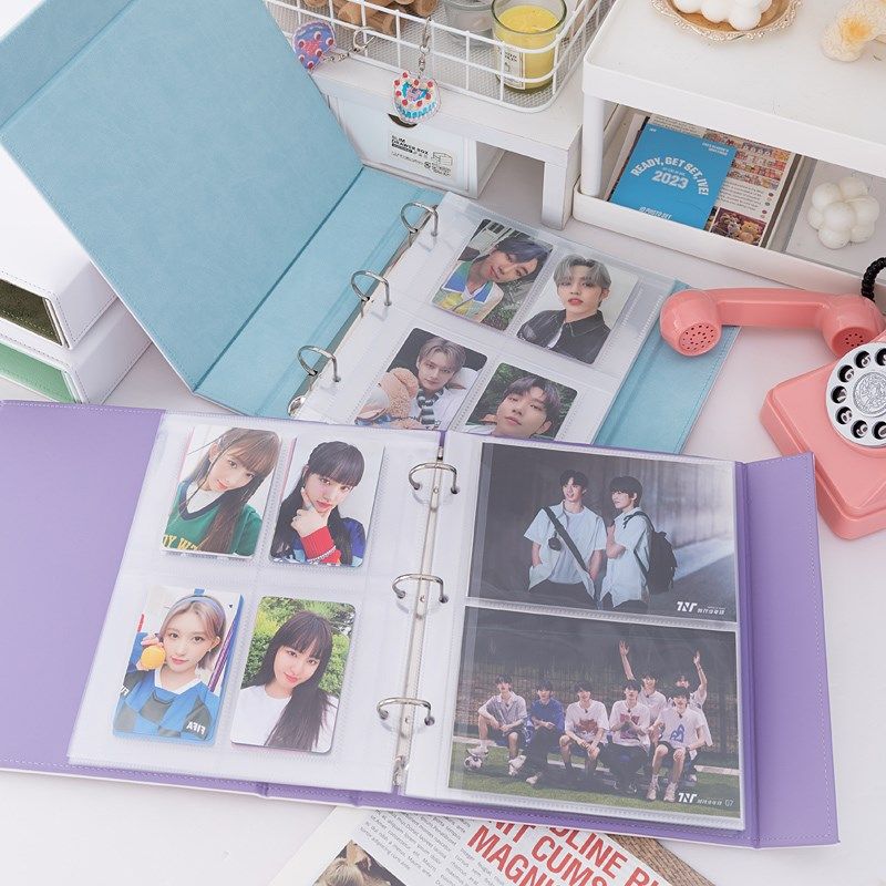 a5卡册四宫格加厚内页小卡收纳册拍立得相册3寸6寸明信片收纳活页